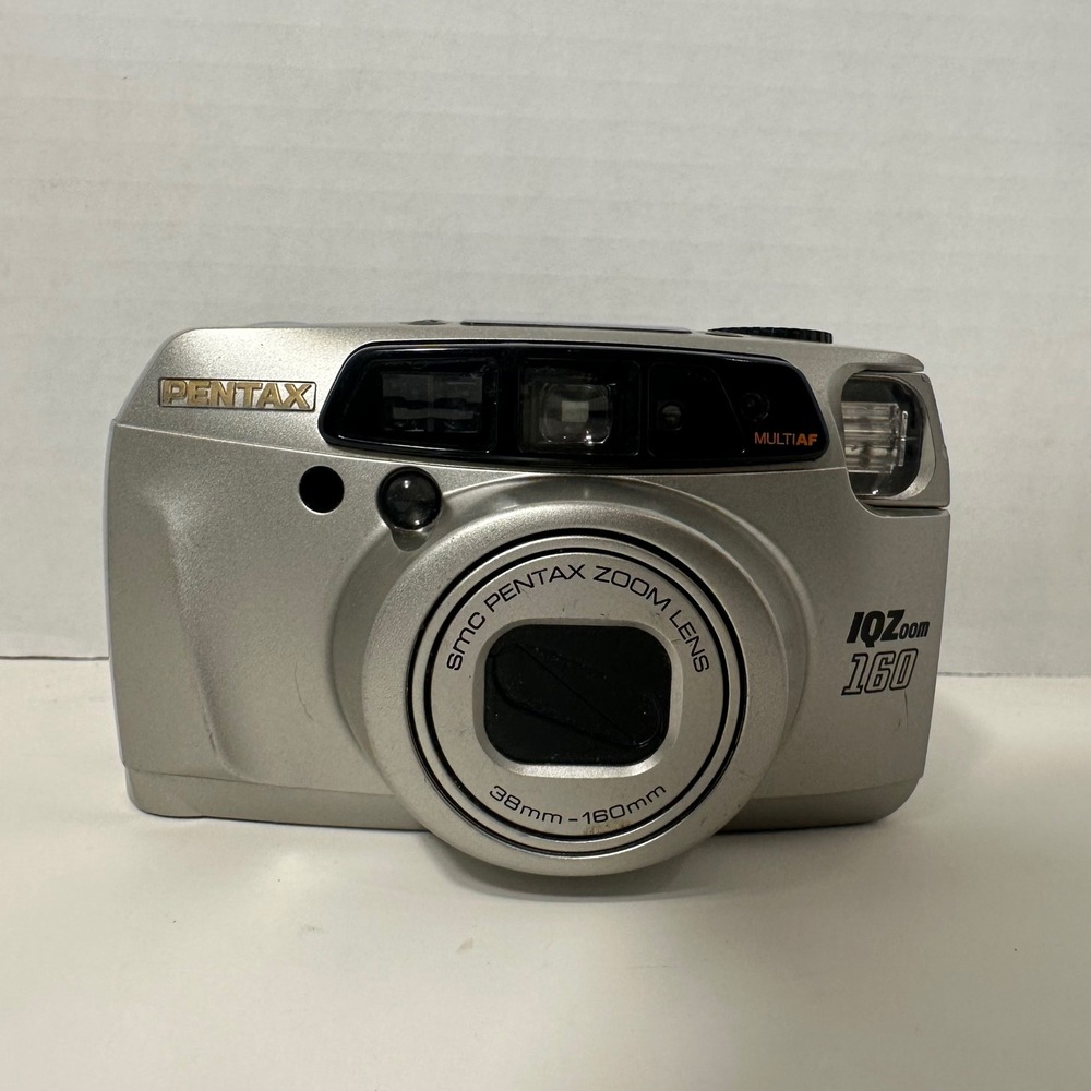 Pentax IQZoom 160 35mm Film Camera 38-160mm Untested Parts w Case